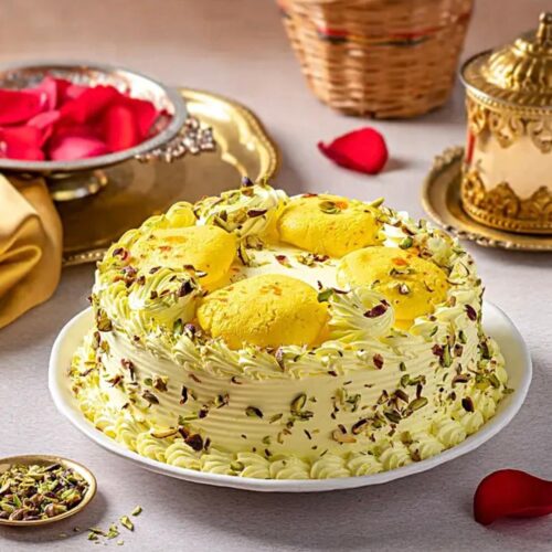 Butterscotch Cake With Rasmalai